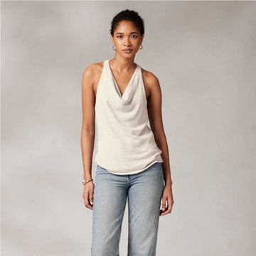 KASHWERE- RACER BACK COWL NECK TANK